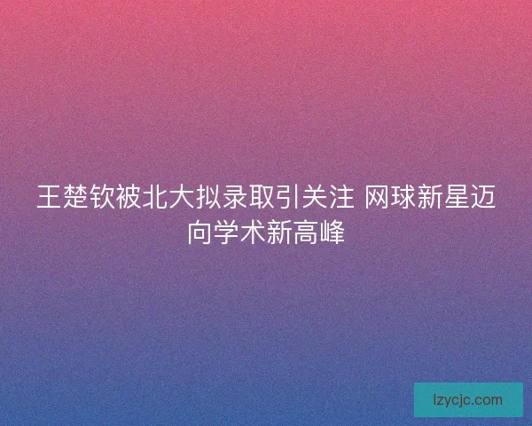 王楚钦被北大拟录取引关注 网球新星迈向学术新高峰 王楚钦被北大拟录取引关注 网球新星迈向学术新高峰